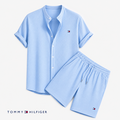 Tommy – Ensemble d’été pour homme avec chemise à manches courtes et short | 1 acheté = 1 offert