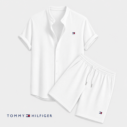 Tommy – Ensemble d’été pour homme avec chemise à manches courtes et short | 1 acheté = 1 offert